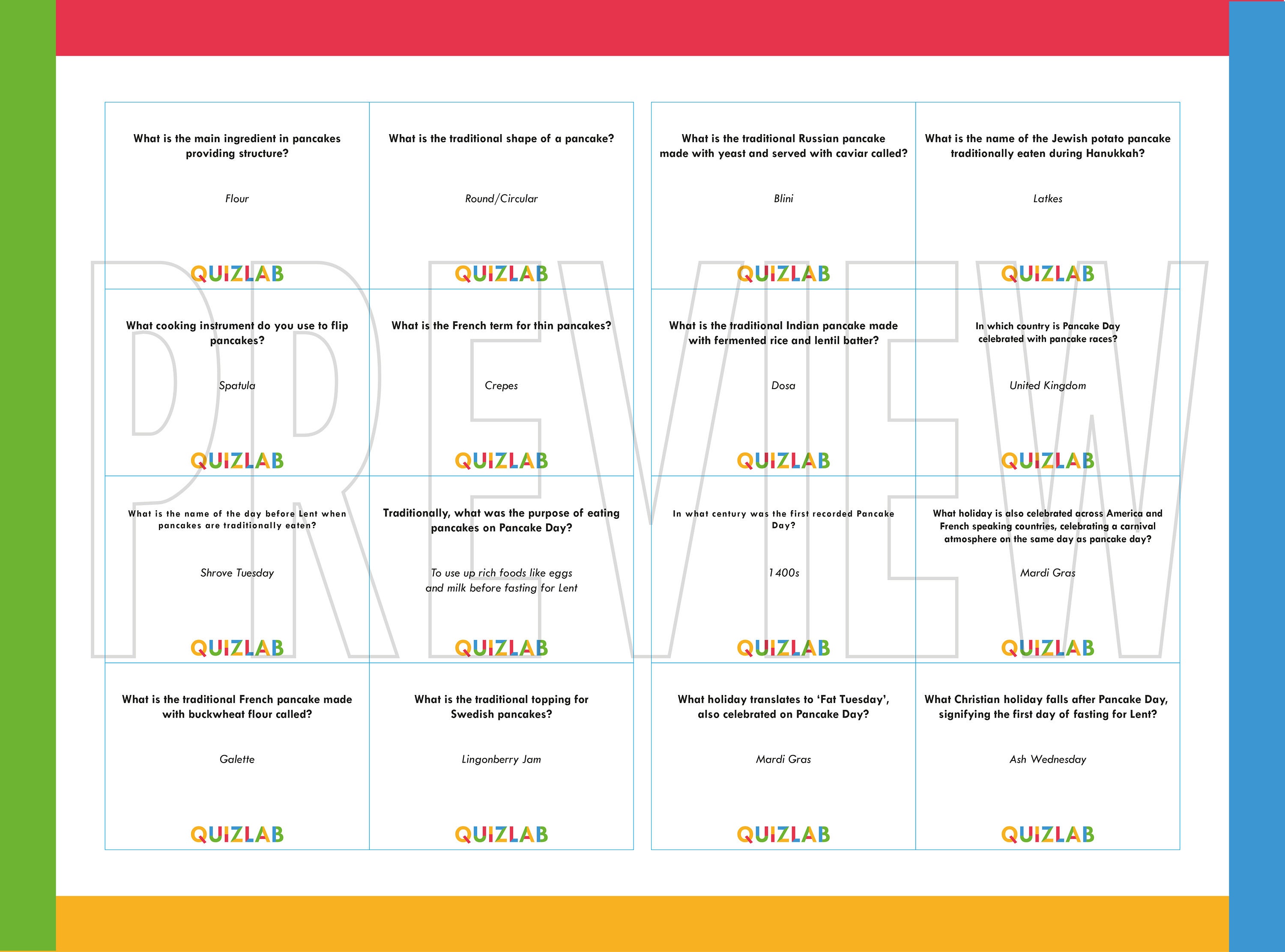 Pancake Day Quiz Pancakes Trivia Questions Culture and Tradition Quiz