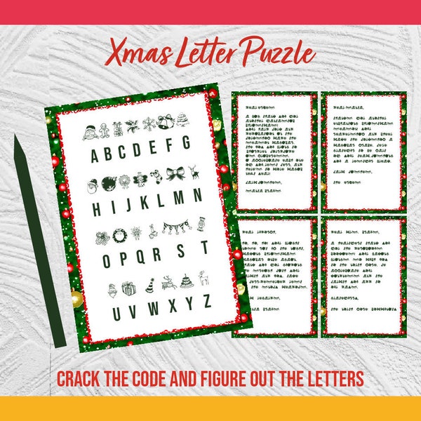 Christmas Letter Game | Xmas Letters from Santa and Elves | Crack The Code Activity | Festive Party Idea | Print and Fill In