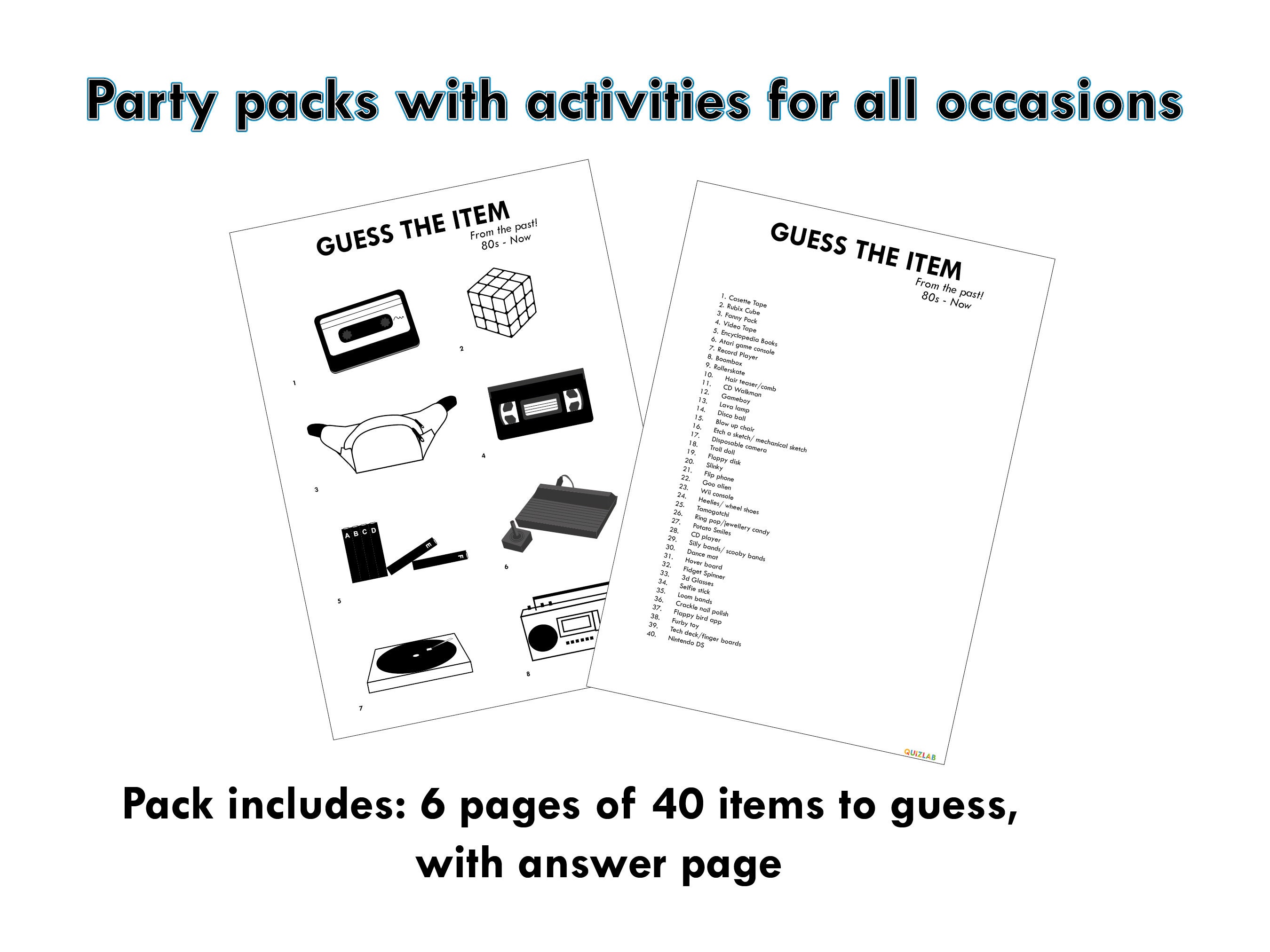 80s NOW Guessing Game Family Quiz Sheets Nostalgic Item Etsy