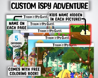 Personalized I Spy Game, Kids Printable Activity (PDF Download)