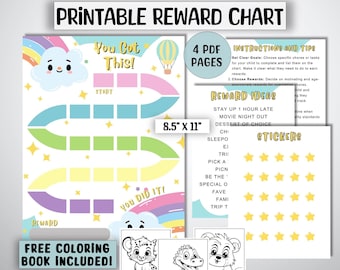 Printable Rainbow Reward Chart for Kids (Digital Download)