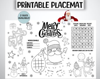 Jogo americano para colorir de Natal: atividade divertida para crianças durante as festas (download digital)