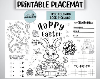 Jogo de atividades de Páscoa para crianças, jogo de colorir (download digital)