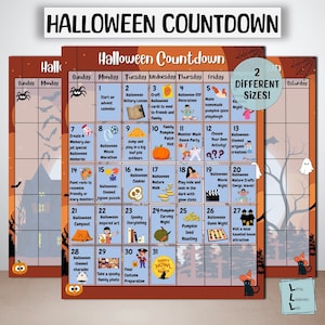 Spooky Halloween Countdown Sign, Kids Advent Calendar, October 31st Countdown, Trick or Treat Season, Handmade Holiday Decor, Gift for Kids