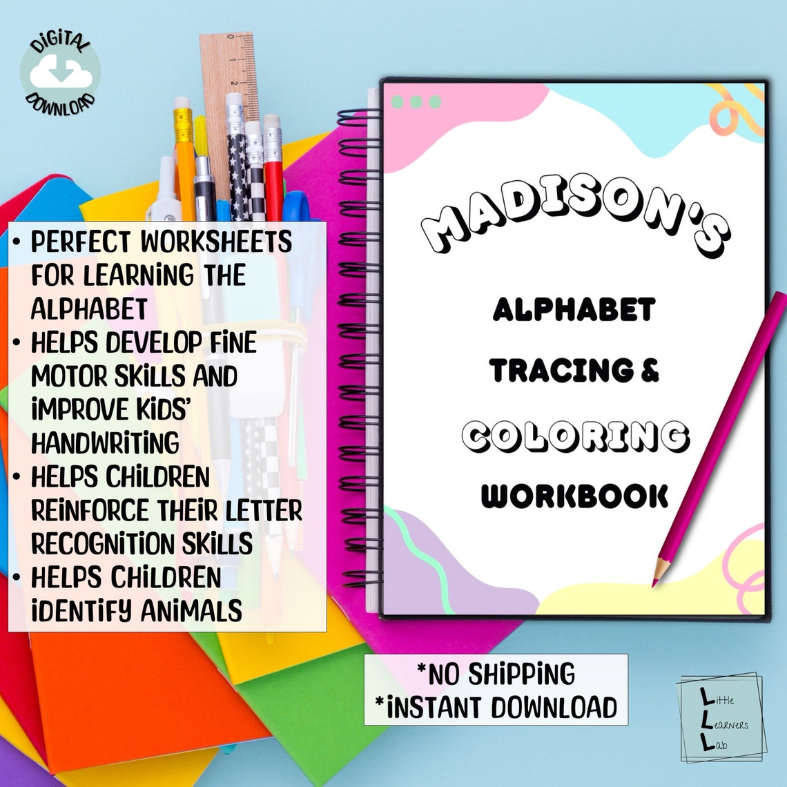 26 Printable Trace the Alphabet Worksheets, ABC Handwriting Practice ...