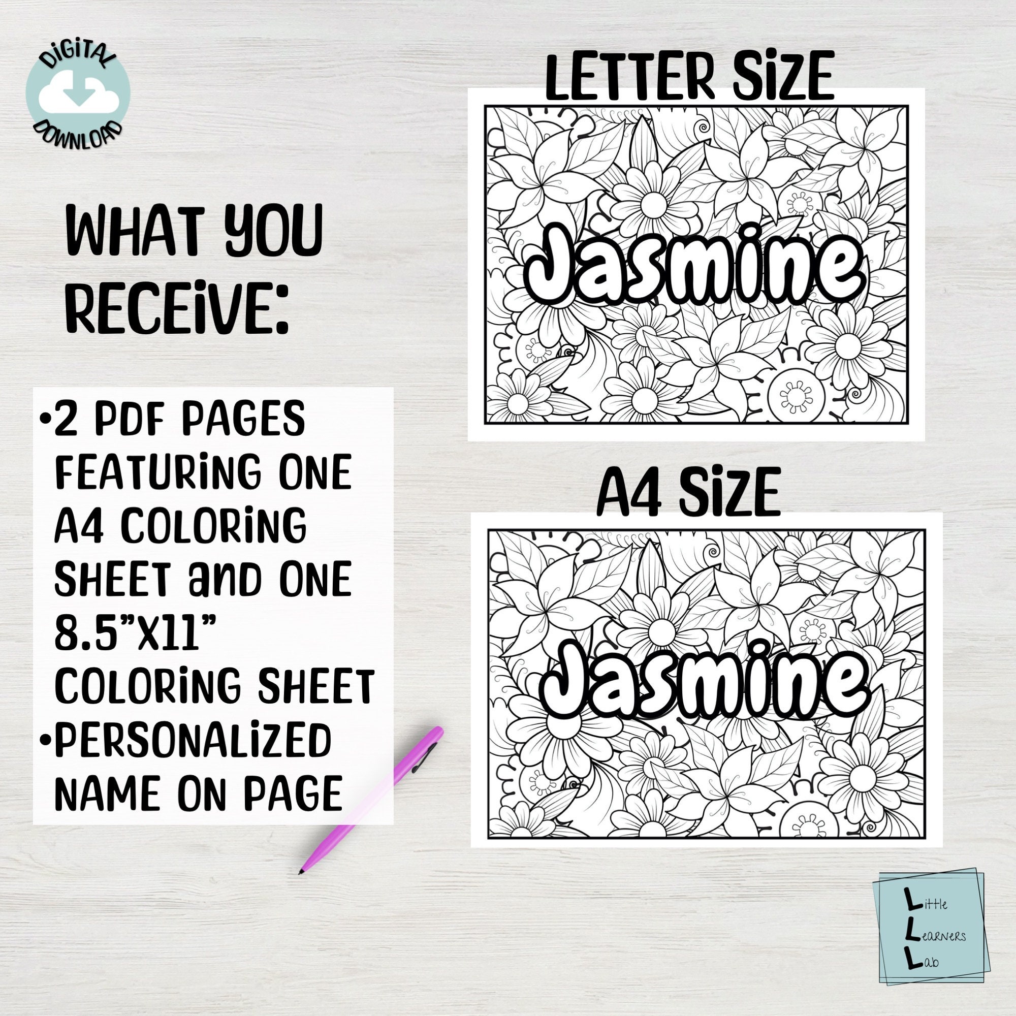 Printable Custom Name Coloring Page for Kids, Custom Name Coloring Page ...