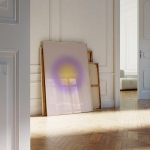 Poster Aura rosa chiaro, Poster della Legge di Attrazione, Carta opaca con stampa Gardient, Estetica dell'arredamento della camera, Arte della parete con affermazione positiva