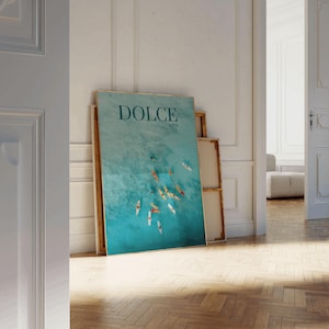Póster de estilo Vogue, paisaje oceánico de surf, póster de océano de verano, arte de pared Dolce Vita, decoración del hogar, impresión de moda, póster de papel mate de primera calidad