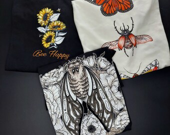 T-shirts (Cicada, Bugs, Bee Happy)