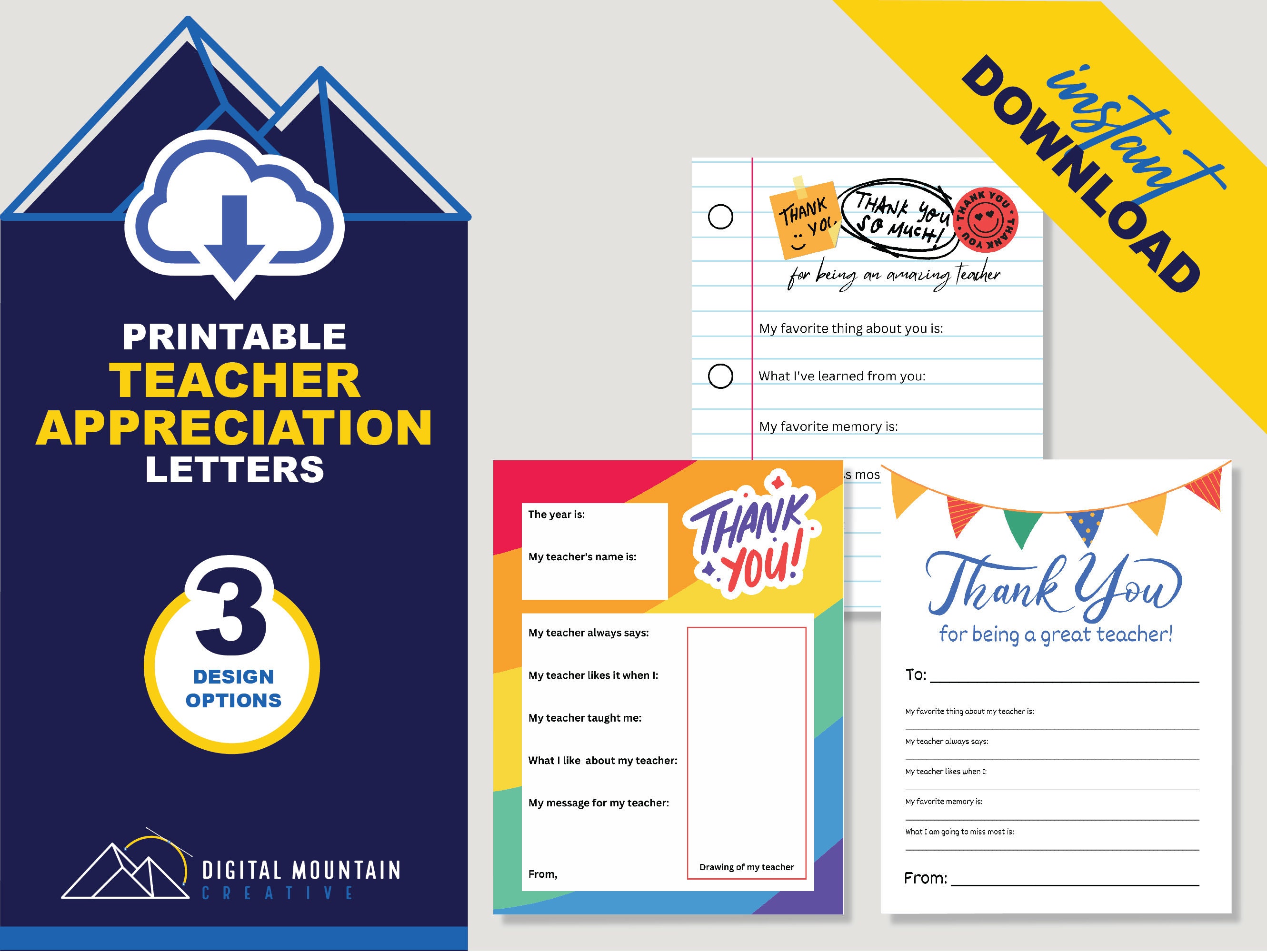 Teacher Appreciation Week Printable Teacher Thank You - Etsy