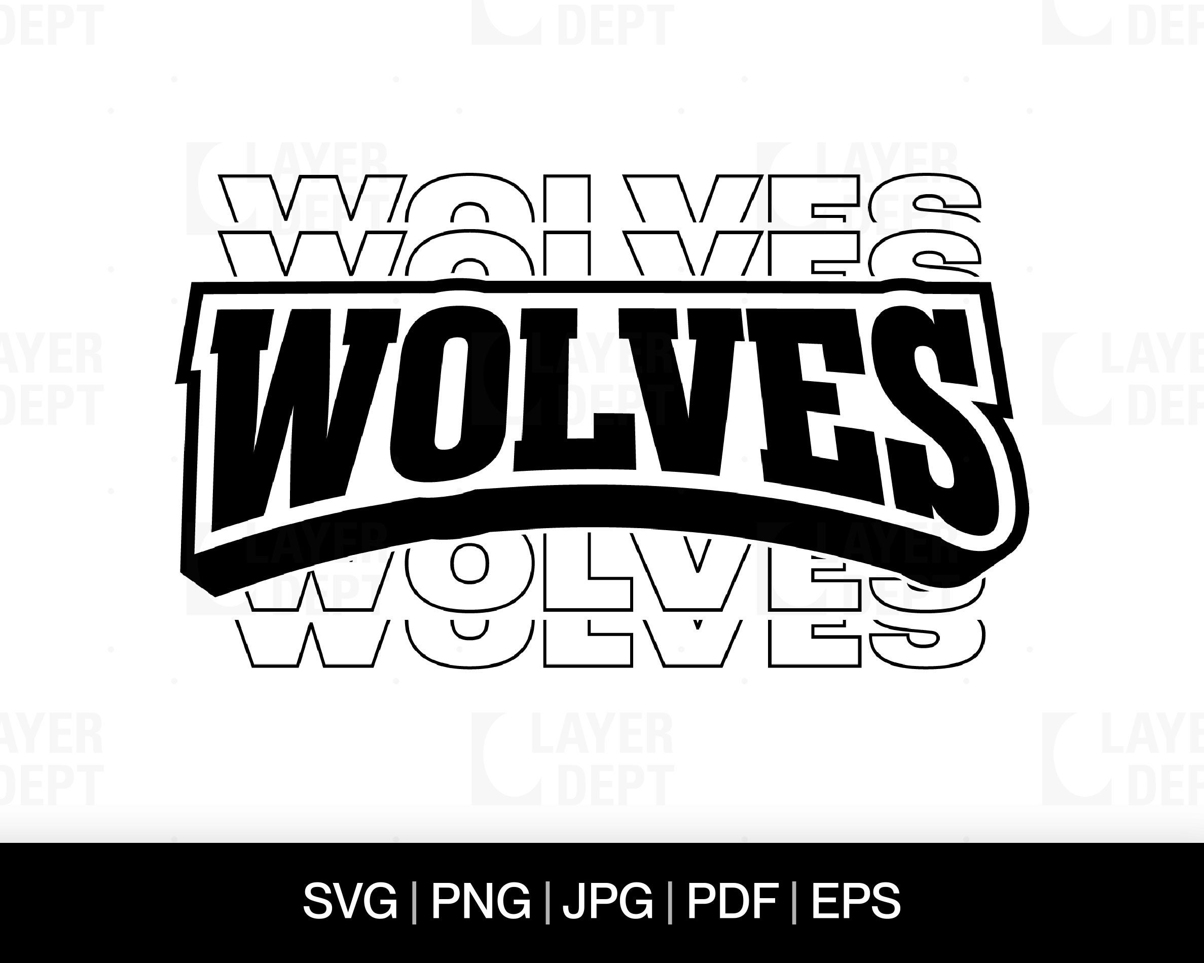 Wolves Text SVG Wolf Shirts Wolf Mascot SVG Wolf Clipart - Etsy