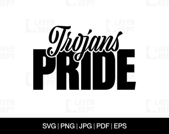 Trojan Pride SVG: School Mascot, Football Spirit (Digital File)