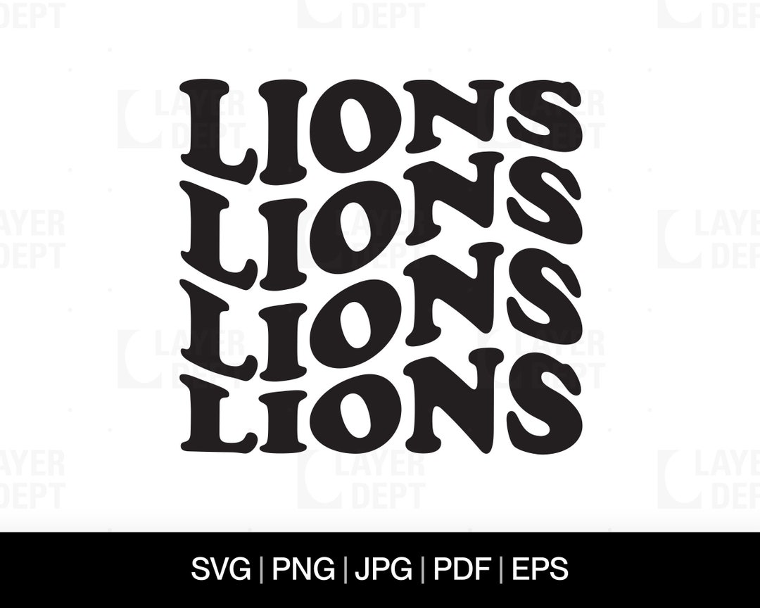 Lions Wavy SVG Lions Shirt Lion Mascot SVG Lions Clipart - Etsy