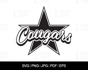 Cougar Mascot SVG: School Spirit Shirt Design (Digital Files)