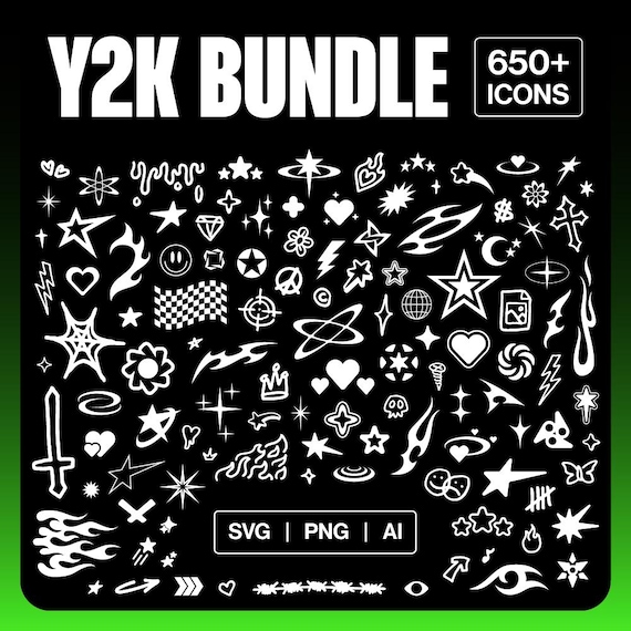 Y2K Icon Bundle: Retro-futuristic Graphics (svg/png/ai) - Etsy