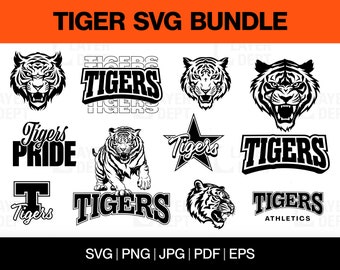 Tiger Mascot SVG Bundle: School Spirit Designs (Digital Files)