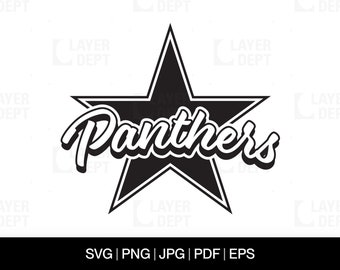 Panther Svg Panther Shirt Svg Panther Football School Mascot Panther Svg School Spirit Panther Mascot Svg Panther Shirt Png Panther Spirit