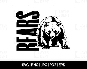 Bear Svg Bear Shirt Svg Bear Football School Mascot Bear Svg School Spirit Bear Mascot Svg Bear Shirt Png Bear Spirit Svg Design File Hoodie