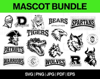 200+ Mascot SVG Bundle Mascot Head SVG Mascot Shirts Mascot Football SVG Mascot Cut Design File for School Spirit Mascot Sweatshirt Mascots