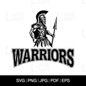 Warrior Mascot SVG: School Spirit Design (Digital Files)