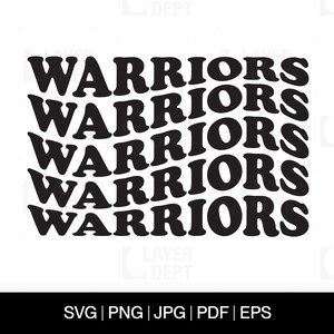 Warrior Mascot SVG: School Spirit Shirt Design (Digital Download)