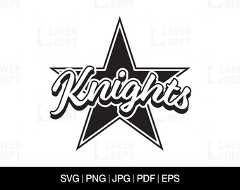 Knight Mascot SVG: School Spirit Design (Digital File)