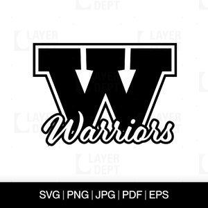 Warrior Mascot SVG: School Spirit Shirt Design (Digital Files)