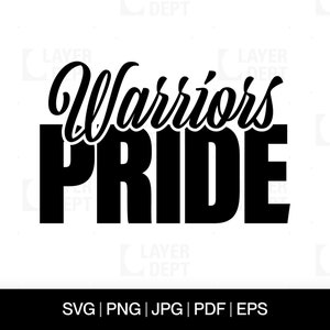 Warrior Pride SVG: School Mascot Spirit Shirt Design (Digital Files)