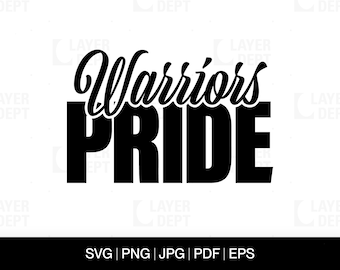Warrior Pride SVG: School Mascot Spirit Shirt Design (Digital Files)