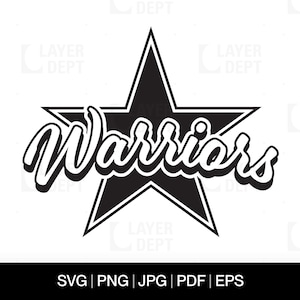 Warrior Mascot SVG: School Spirit Shirt Design (Digital Download)