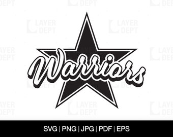 Warrior Mascot SVG: School Spirit Shirt Design (Digital Download)