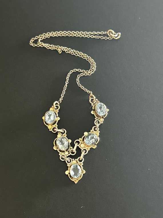 Vintage Sterling Silver Sky-blue Topaz Necklace