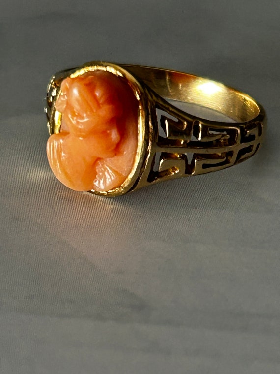Antique 10k Cameo Ring - image 2