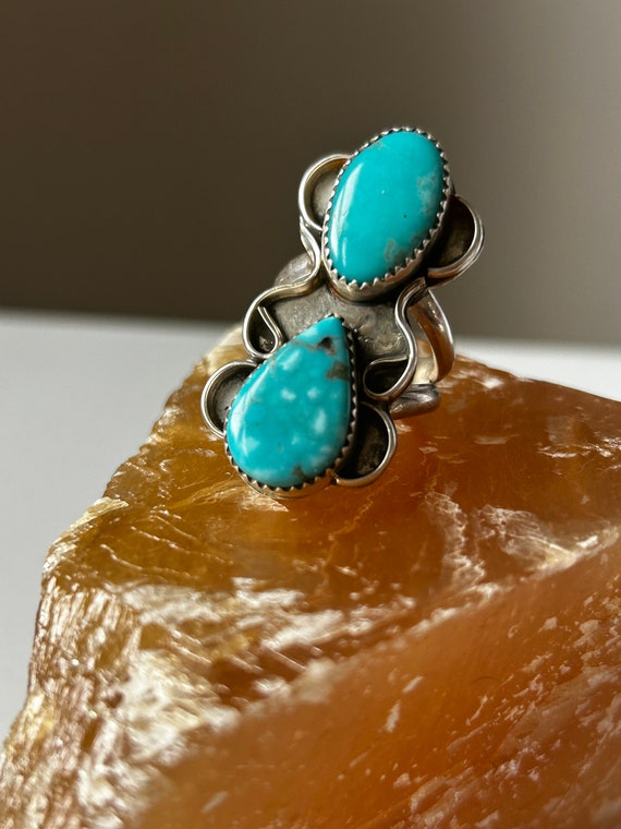 Vintage Estate Navajo Turquoise 925 Ring