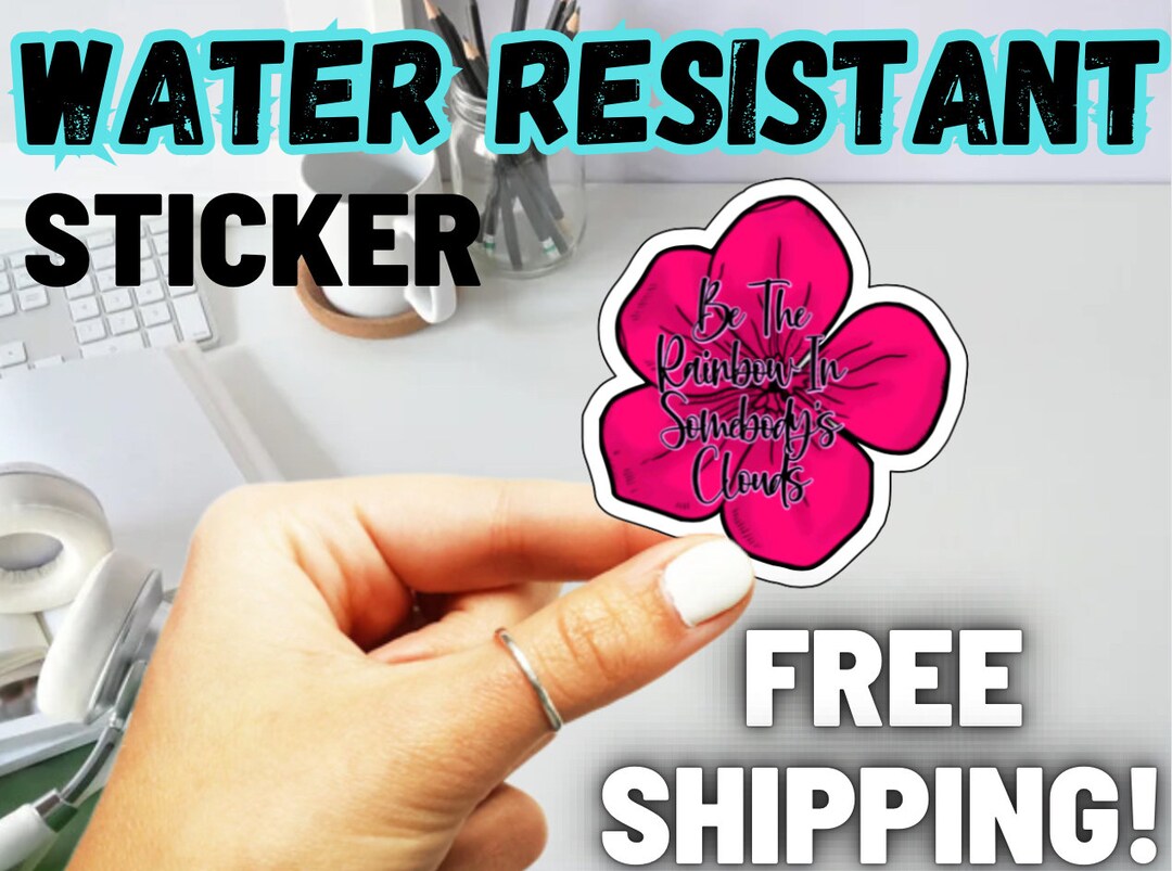 Geranium Flower Sticker, Water Resistant Positive Affirmation Sticker