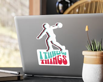 Discus Thrower Sticker Female | Retro Vibes Female Discus Vinyl Decal Discus Thrower Water Bottle Sticker Lap Top Sticker Discus Gift