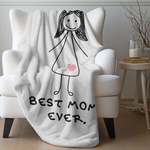 Best Mom Blanket | Best Mom Ever Super Soft Blanket, I Love Mom Blanket, Mothers Day Gift, Gift for Mom