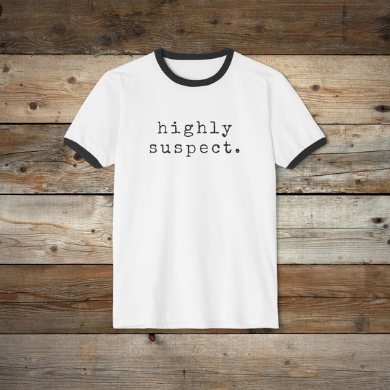 Highly Suspect Ringer Tee Shirt Retro Typewriter Font Soft Unisex Cotton Ringer T shirt Highly Suspect Gift Shirt Etsy UK