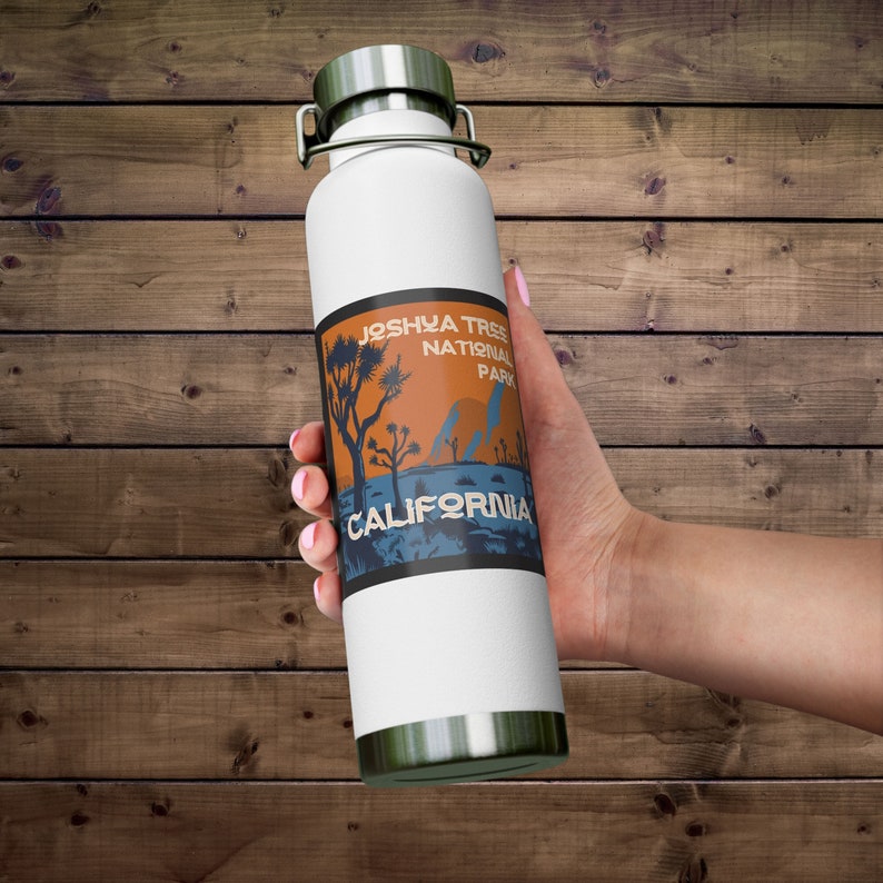 Joshua Tree California National Park Skinny Water Bottle Colorful Retro