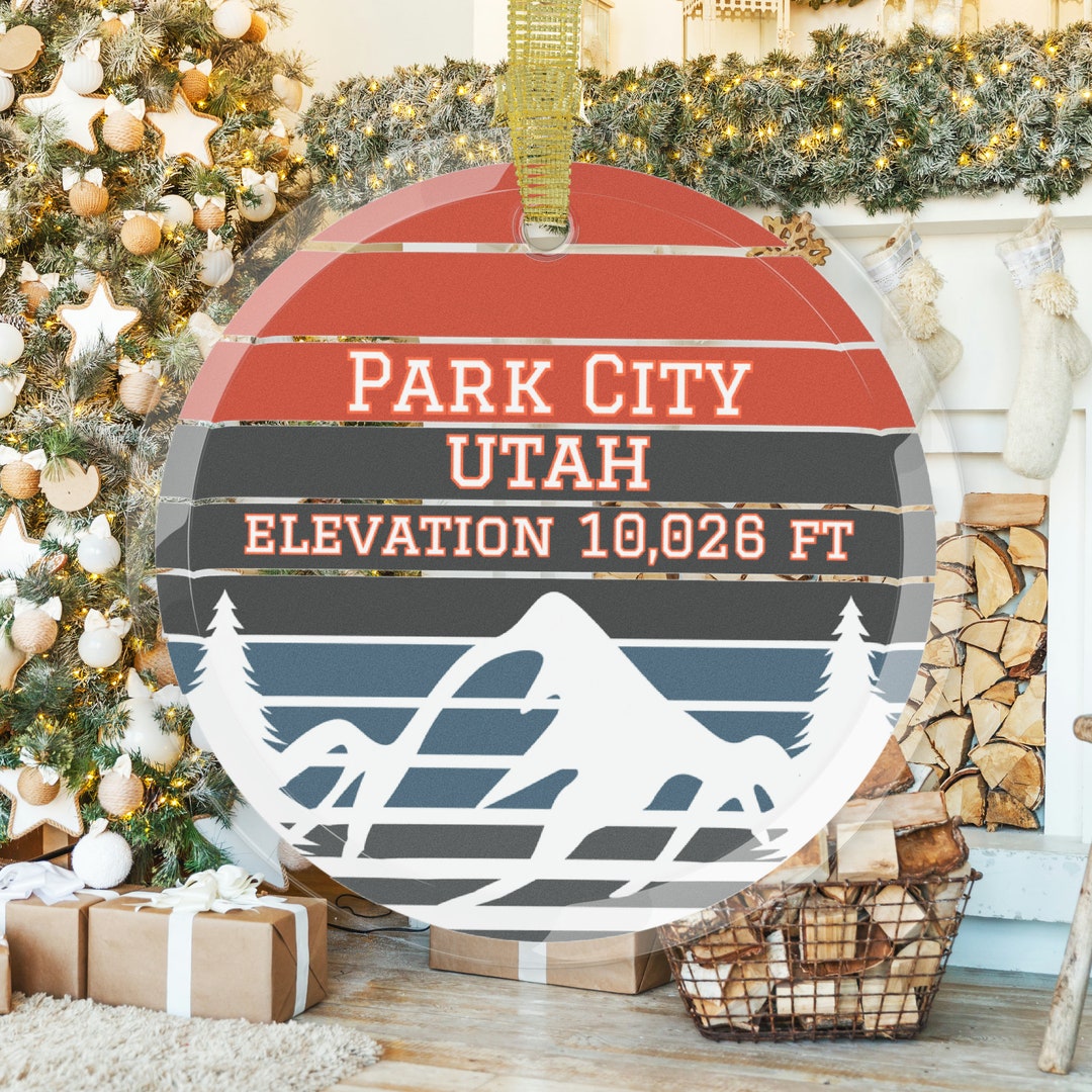Park City Ornament Retro Striped Park City Utah Christmas Etsy