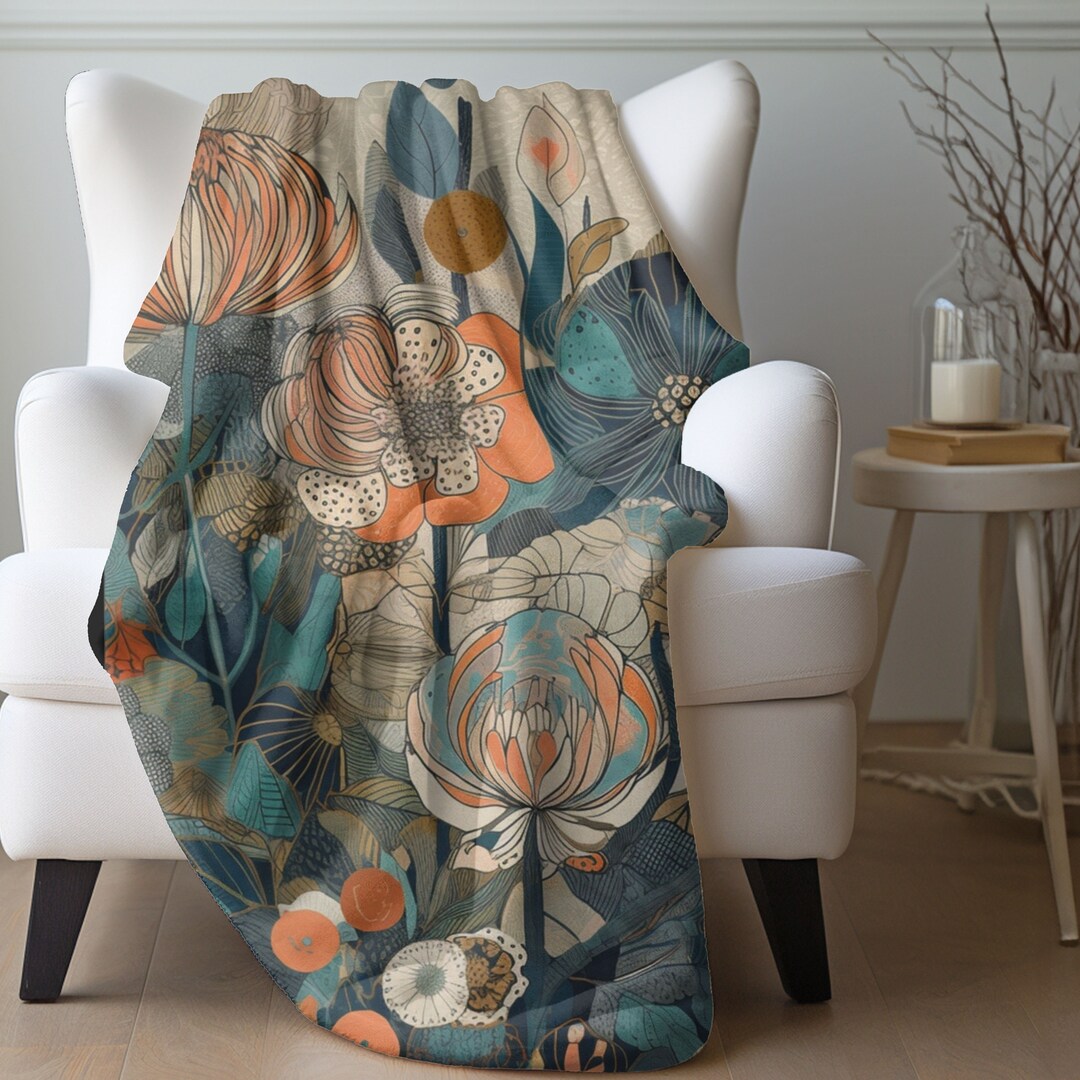 Coquette Blanket | Dopamine Decor, Super Soft Japandi Abstract Flower ...