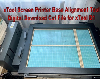 xTool Screen Printer Base Alignment Tool, xTool D1 cut files included. Digital Download,.svg, .ai, .dxf, .xcs