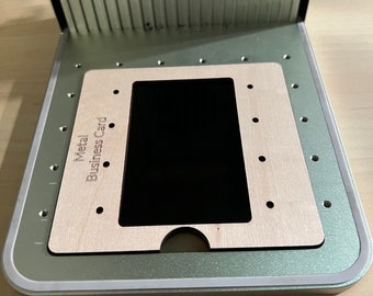 xTool F1 Base Insert, Business Card Jig Template, F1 & D1 cut files included. Digital Download,.svg, .ai, .dxf, .xcs