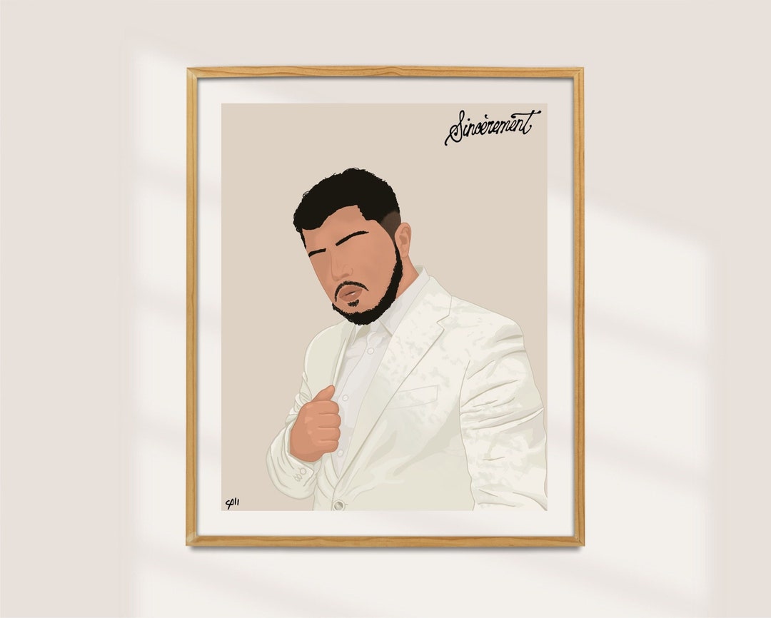Hamza Illustration Print French Rapper Poster Rap Poster - Etsy