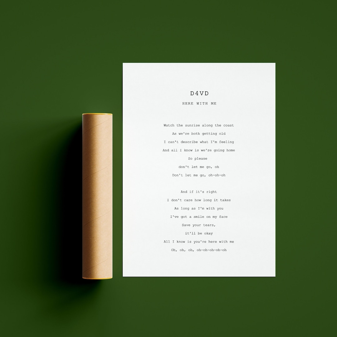 D4VD Here With Me Poster Aesthetic Art Lyrics Wall - Etsy