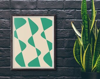 Abstract Bold Mid Century Wall Art/Groovy Wall Art/Trendy Wall Art/70s Decor/Geometric Decor/Retro/Psychedelic Home Decor