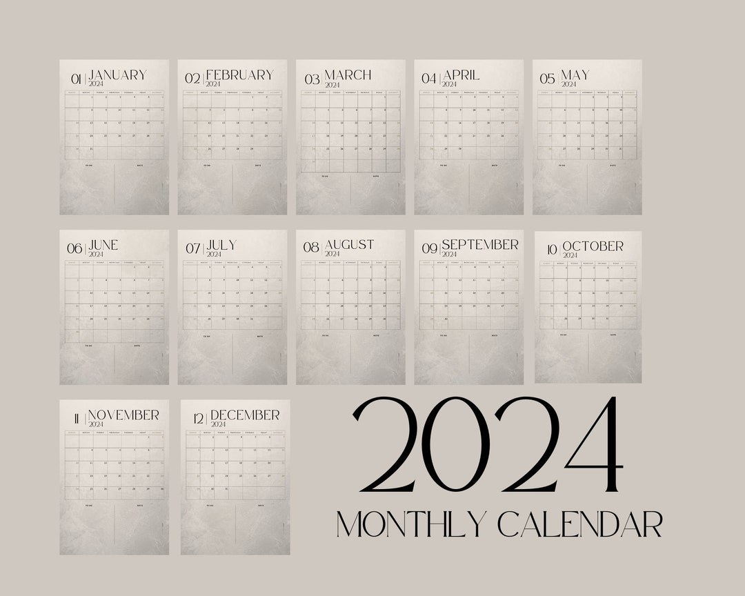 2024 Monthly Calendar - Etsy