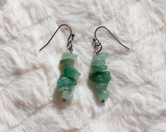 Aventurine Stainless Steel French Hook Earrings