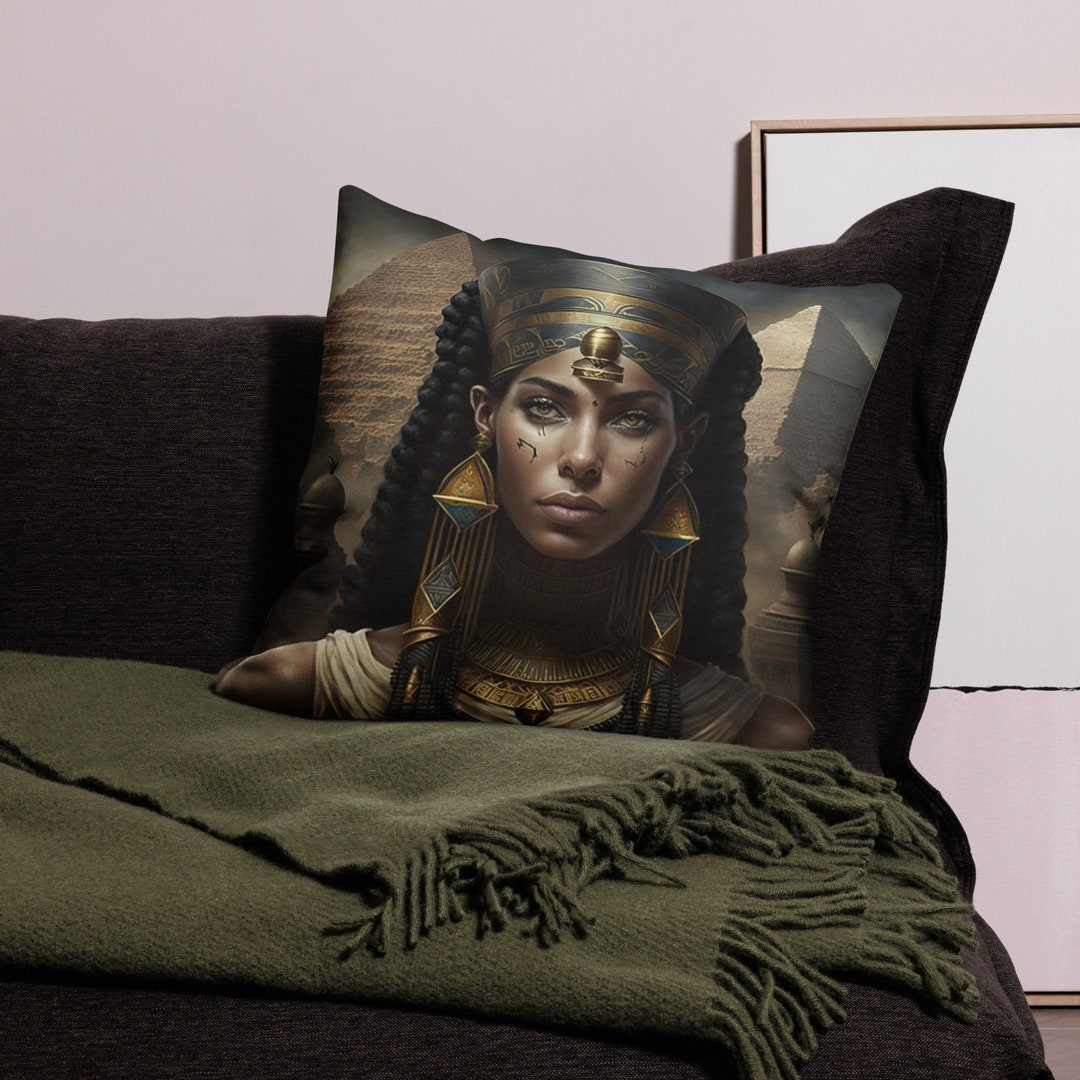 Egyptian Queen Pillow Home and Living Home Decor Gift for Her Throw