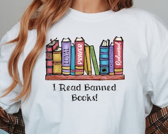 Banned Books Shirt, Banned Book Club, I Read Banned Books T Shirt, Librarian Gift, Book Lover Tee Bibliophile Present, Social Justice tshirt